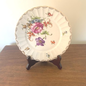 Antique Bauer and Pfeiffer German Porcelain Plate, 8 in