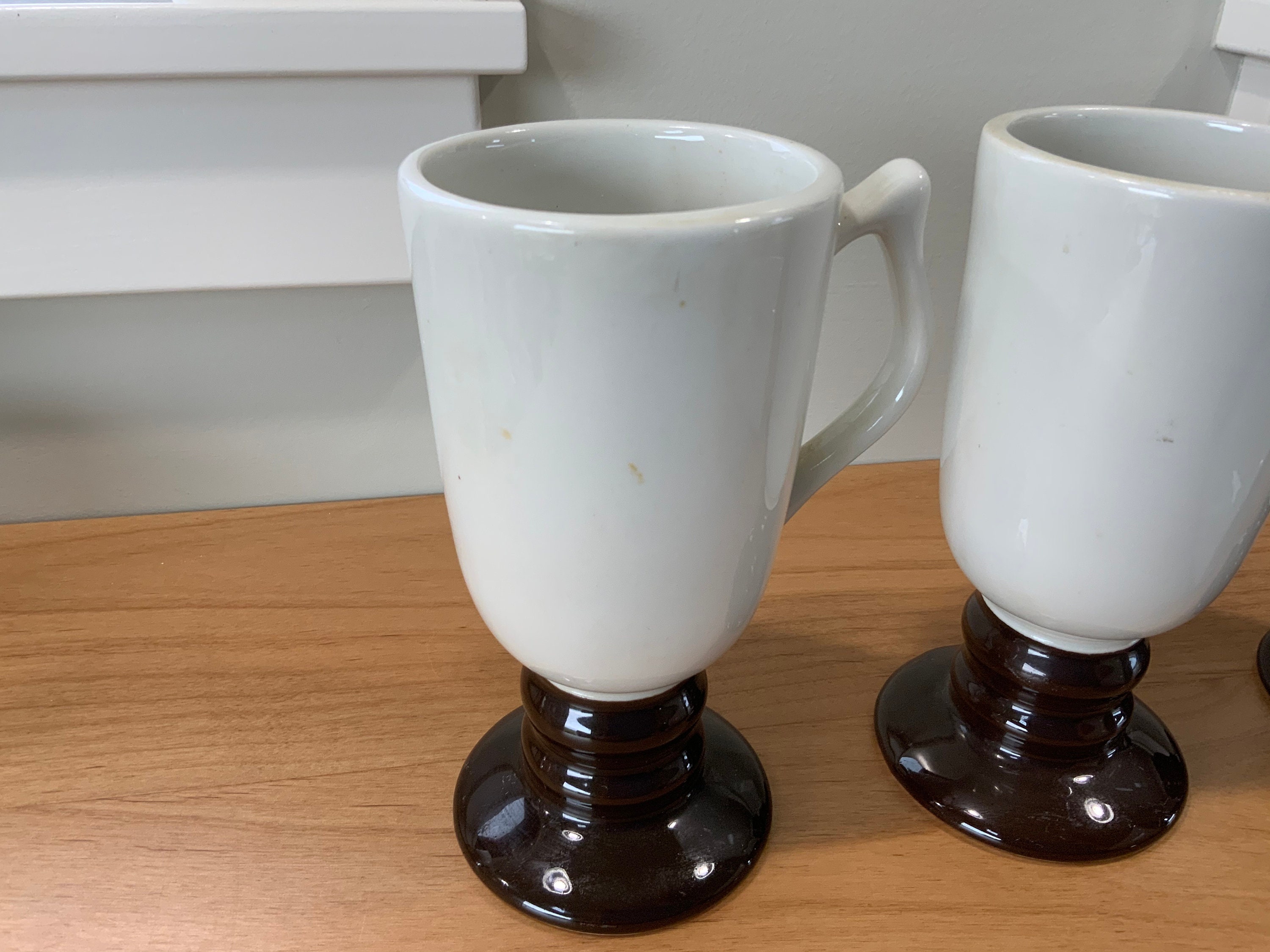 Vintage Ceramic Hall Irish Coffee Mugs Brown Base Set of 4 Etsy