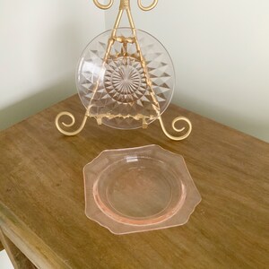 Vintage Pink Depression Glass Small Plate, Set of 2, Farmhouse