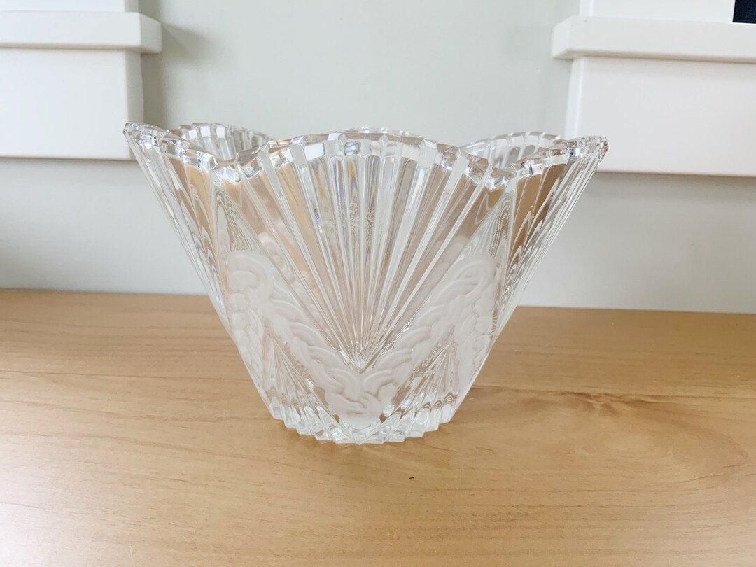 Vintage Crystal Glass Bowl, Farmhouse Etsy