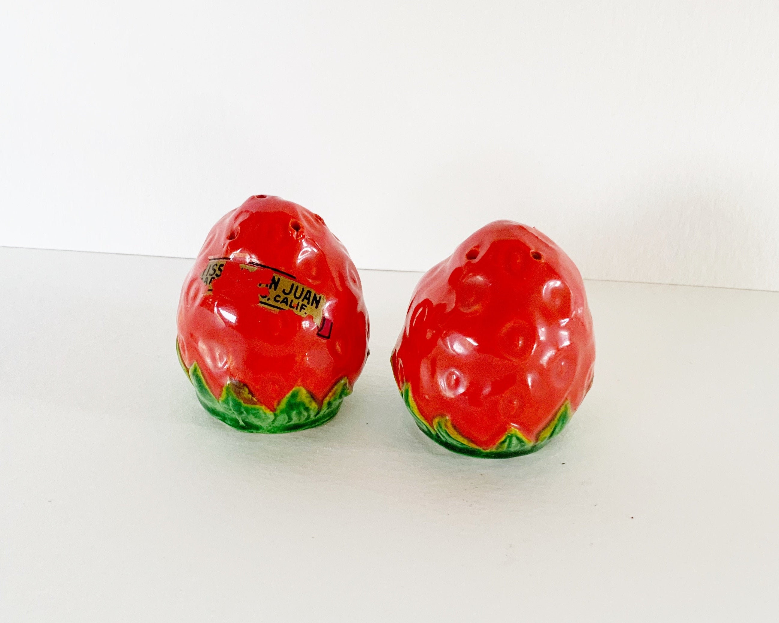 Hand Painted Strawberry Figural Salt and Pepper Shaker Set by World Market