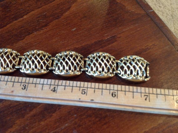 Vintage Retro Coro Gold Tone Link Bracelet - image 7