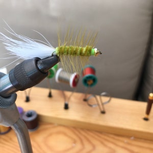 Fly Fishing Flies,  White, Chartreuse, and Olive Wooly Buggers (3)
