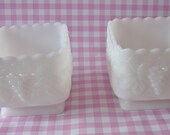 Pair Of Milk Glass Planters