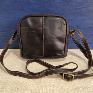 Small Dark Brown Leather Cross Body Bag