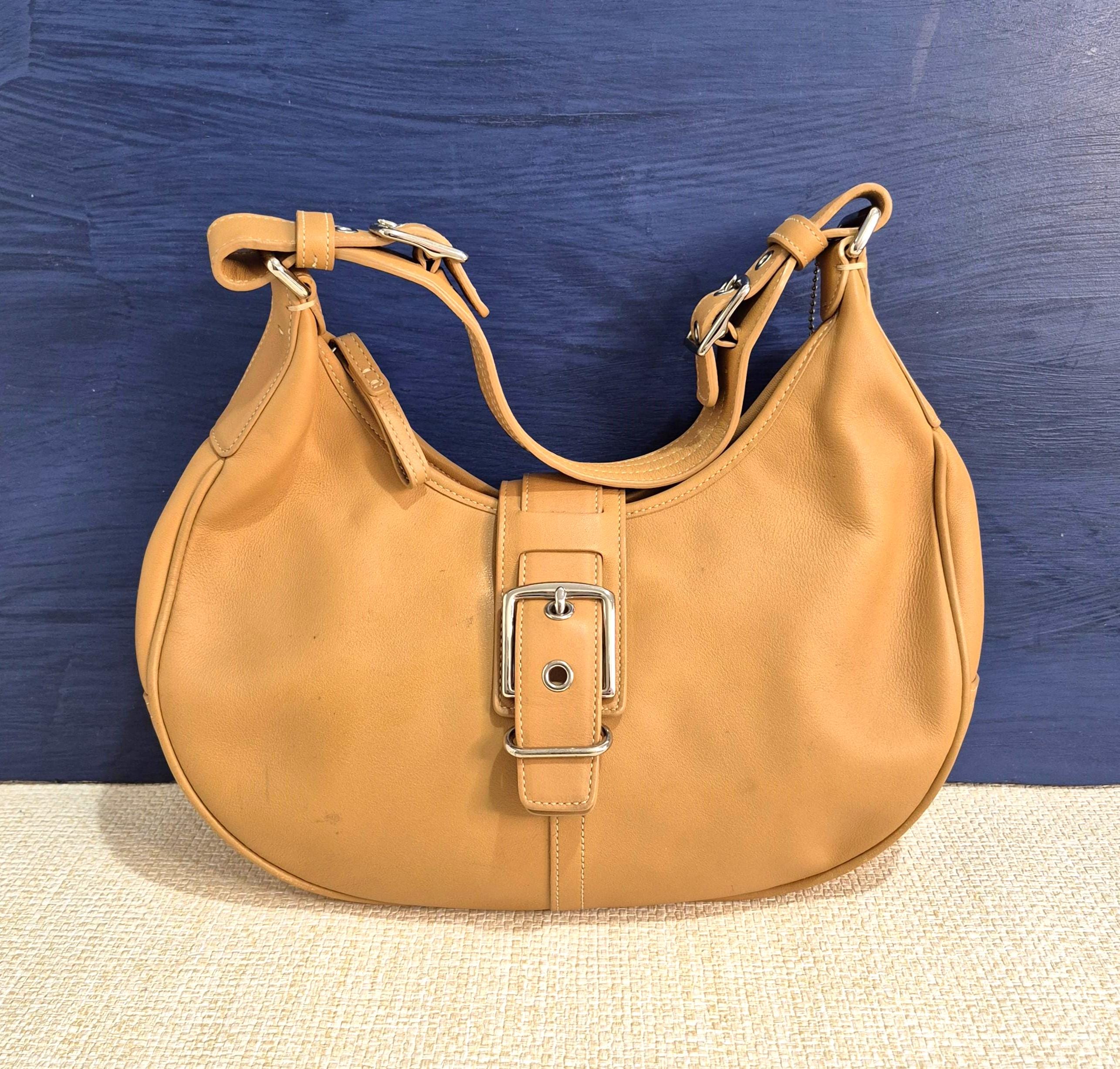 Vintage Tan Leather Coach Bag (hamptons Collection) - Etsy