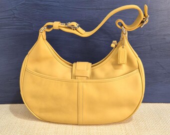 Vintage Yellow Leather Coach Bag (hampton Collection) - Etsy
