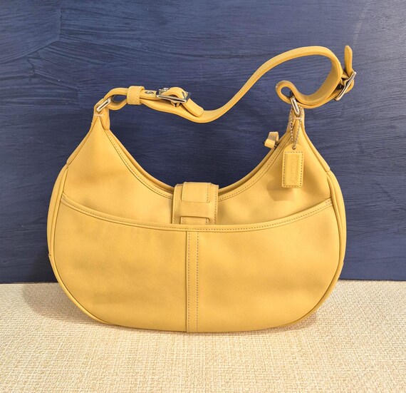 Vintage Yellow Leather Coach Bag (hampton Collection) - Etsy