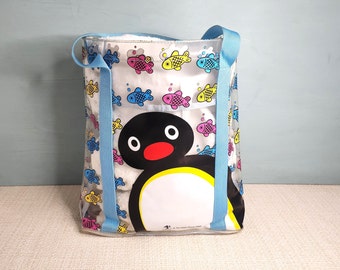 Pingu And Fish Tote Bag