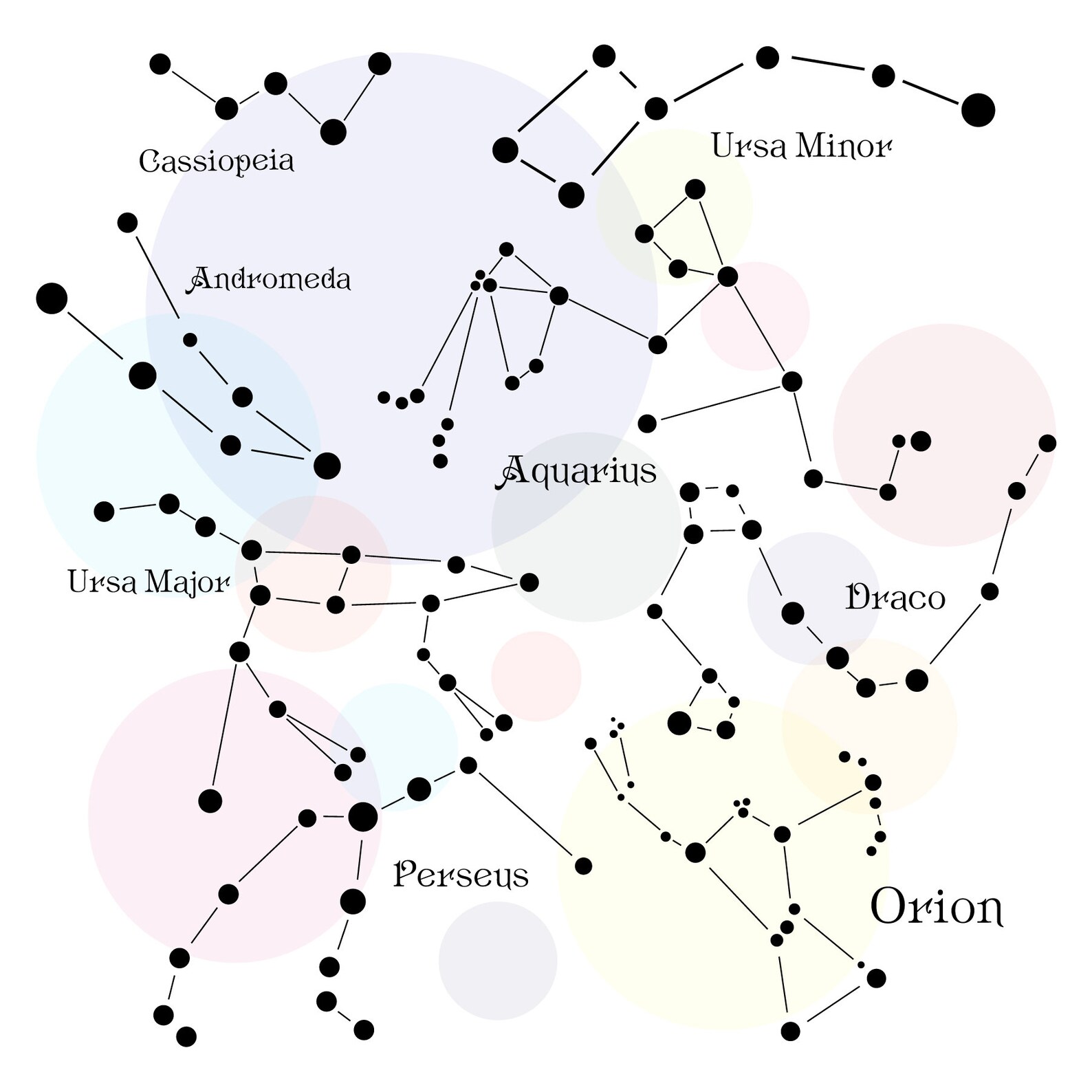 Constellations Svg Stars Print And Cut Decor Andromeda Etsy