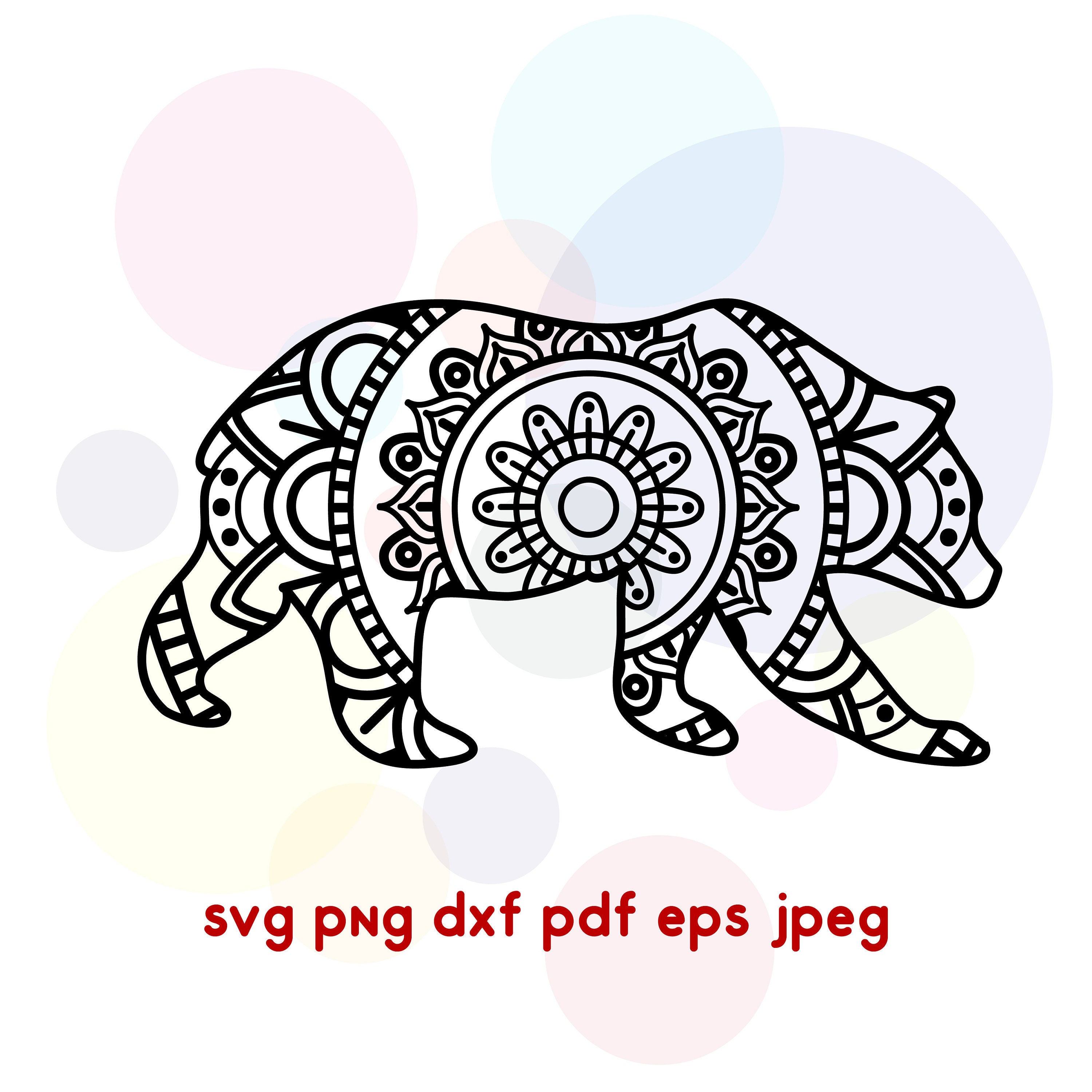 Download Mama Bear SVG Mandala Zentangle Printable Clipart Cricut ...