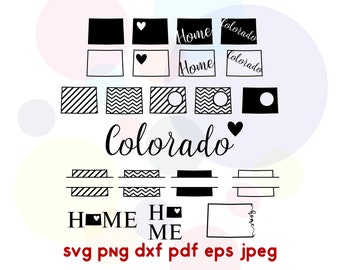 Colopado svg, State svg, Home, Love, Split, Circle Monogram, Cricut Files, Silhouette Files, Vinyl Cut File, Iron on decal, dxf, pdf
