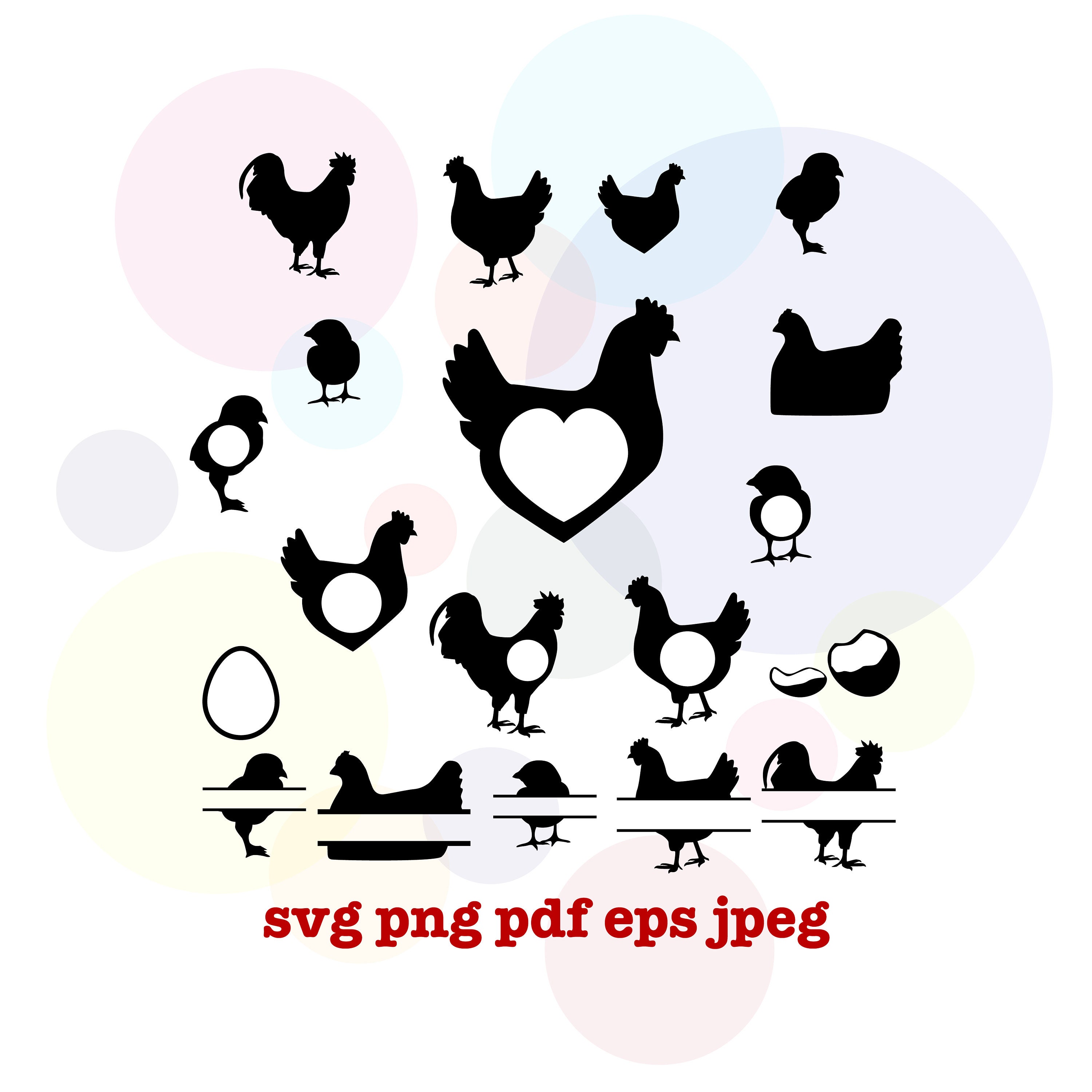 Download Chicken Bundle Svg Farmhouse Svg Love Farm Chicken Family Etsy