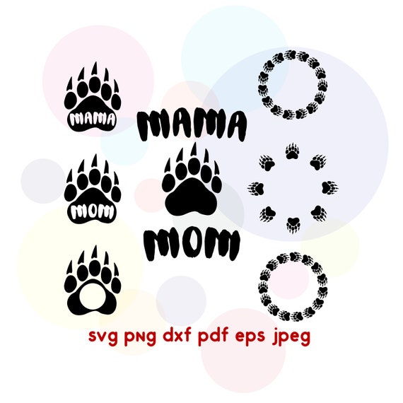 Download Mama Bear SVG Bear paw svg Mother day svg Circle monogram ...