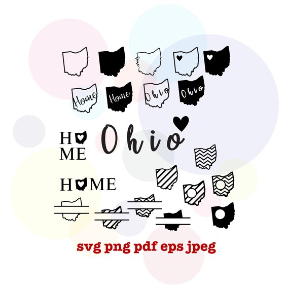 Download Ohio Svg State Svg Monogram Svg Home Love Split Circle Etsy