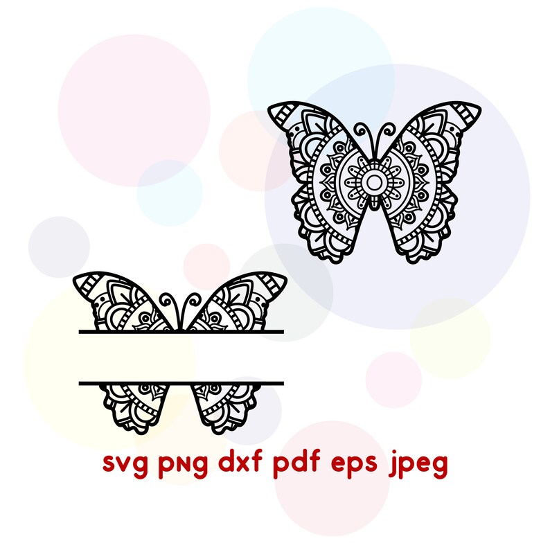 Download Butterfly svg Split monogram Mandala svg Zentangle svg | Etsy