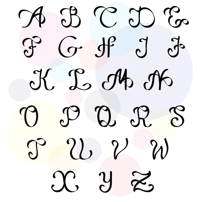 Vine Interlocking Monogram Svg Curls Alphabet Vinyl Cut Print Personal Monogram Letters Files For Silhouette And Cricut Iron On Decal Clip Art Art Collectibles