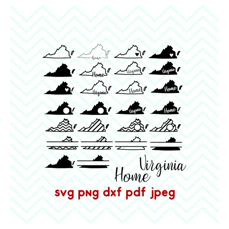 Download Virginia svg State svg Home Love Circle Monogram svg | Etsy