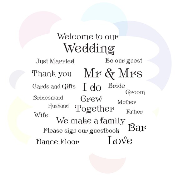 Set Of Wedding Wedding Decor Svg Welcome Thank You Mr And Etsy