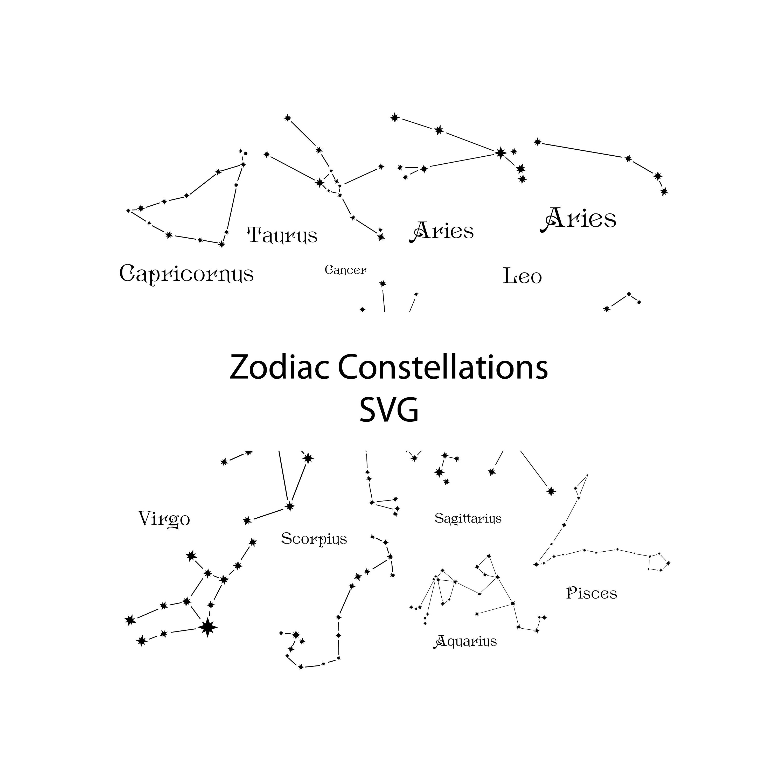 Download Zodiac svg Constellations svg Aries Taurus Gemini | Etsy