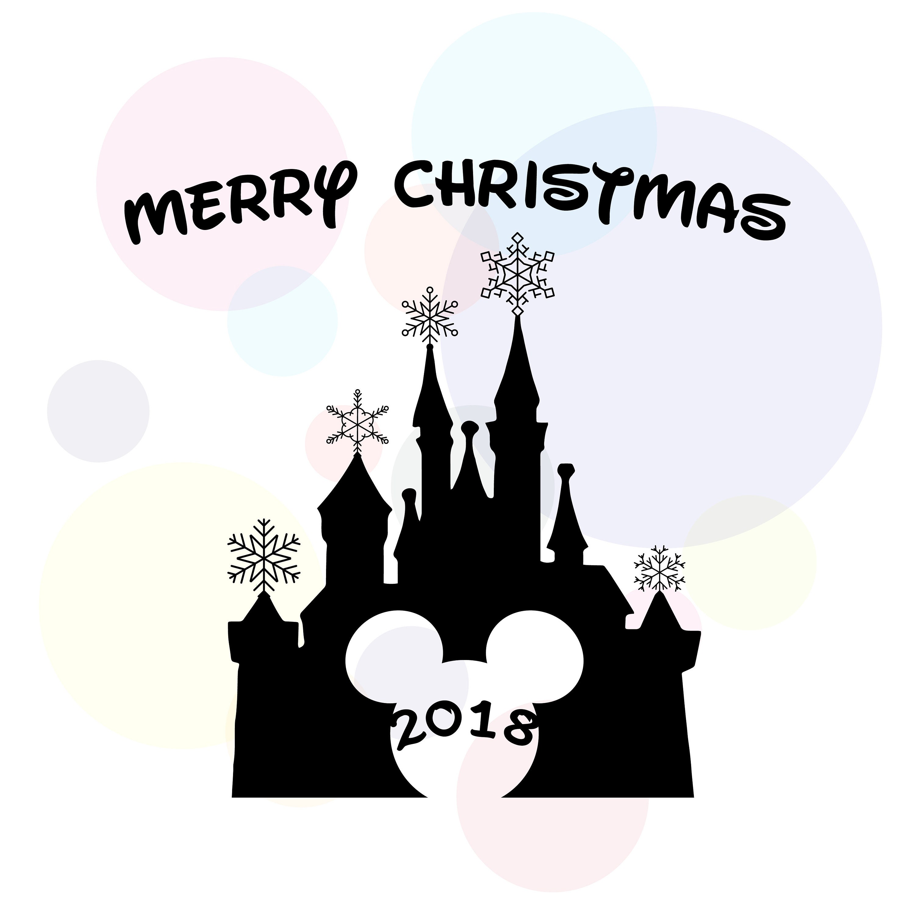 Download Merry Christmas 2018svg Disney Castle svg Mickey Mouse | Etsy