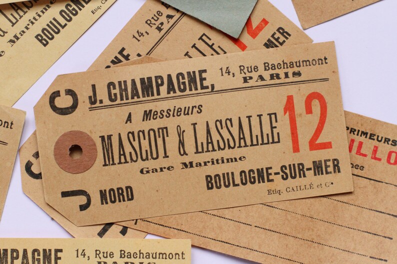 antique luggage tags