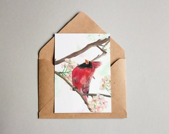 Handmade Card [Bird Series - Red Cardinal]