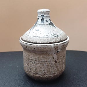 Ceramic &quot;medieval&quot; style lidded jar; Rustic ceramic box with a matching lid