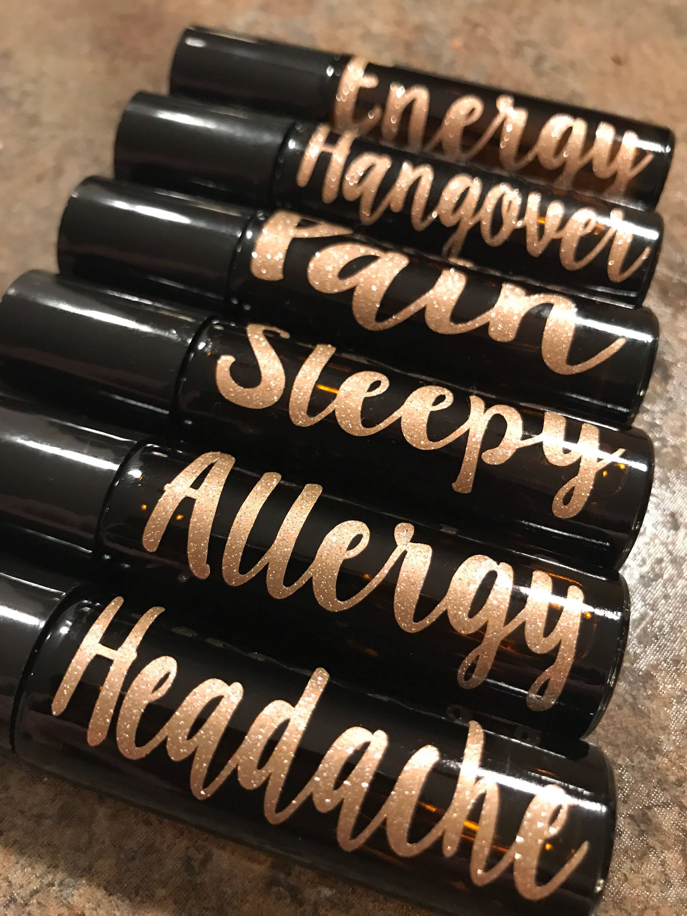GLITTER Essential Oil Rollerball Labels **Labels Only**, Customize Yo…