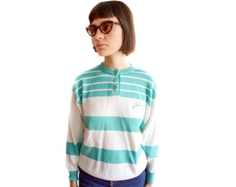 Camiseta sin mangas azul pastel vintage de la década de 1970 (Reino Unido 12 - 14)