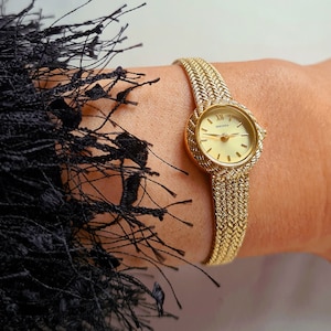 Dames vintage sekonda verguld horloge / vintage verguld horloge / vintage gouden cocktailhorloge / sierlijk gouden horloge van Sekonda /