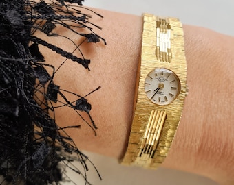 Ladies GOLD plated 1970s gold vintage watch by TALIS / gold plated bracelet watch / Swiss made watch  / gold plated watch / 21 JEWELS