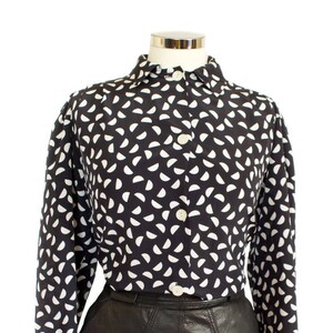 Vintage 1980s abstract print blouse  UK 12