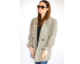 Vintage tweed peacoat (UK size  10 )