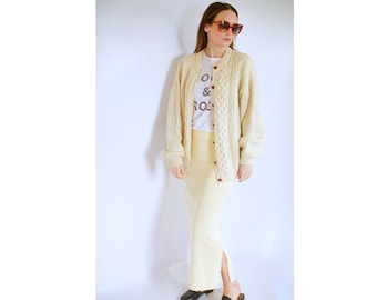 Spódnica maxi w kolorze żółtym z lat 70. SMALL (UK 10)