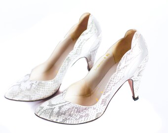 faux snakeskin heels