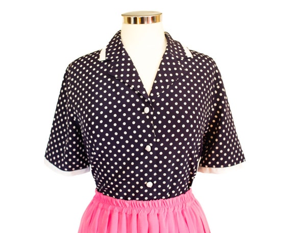 vintage polka dot blouse