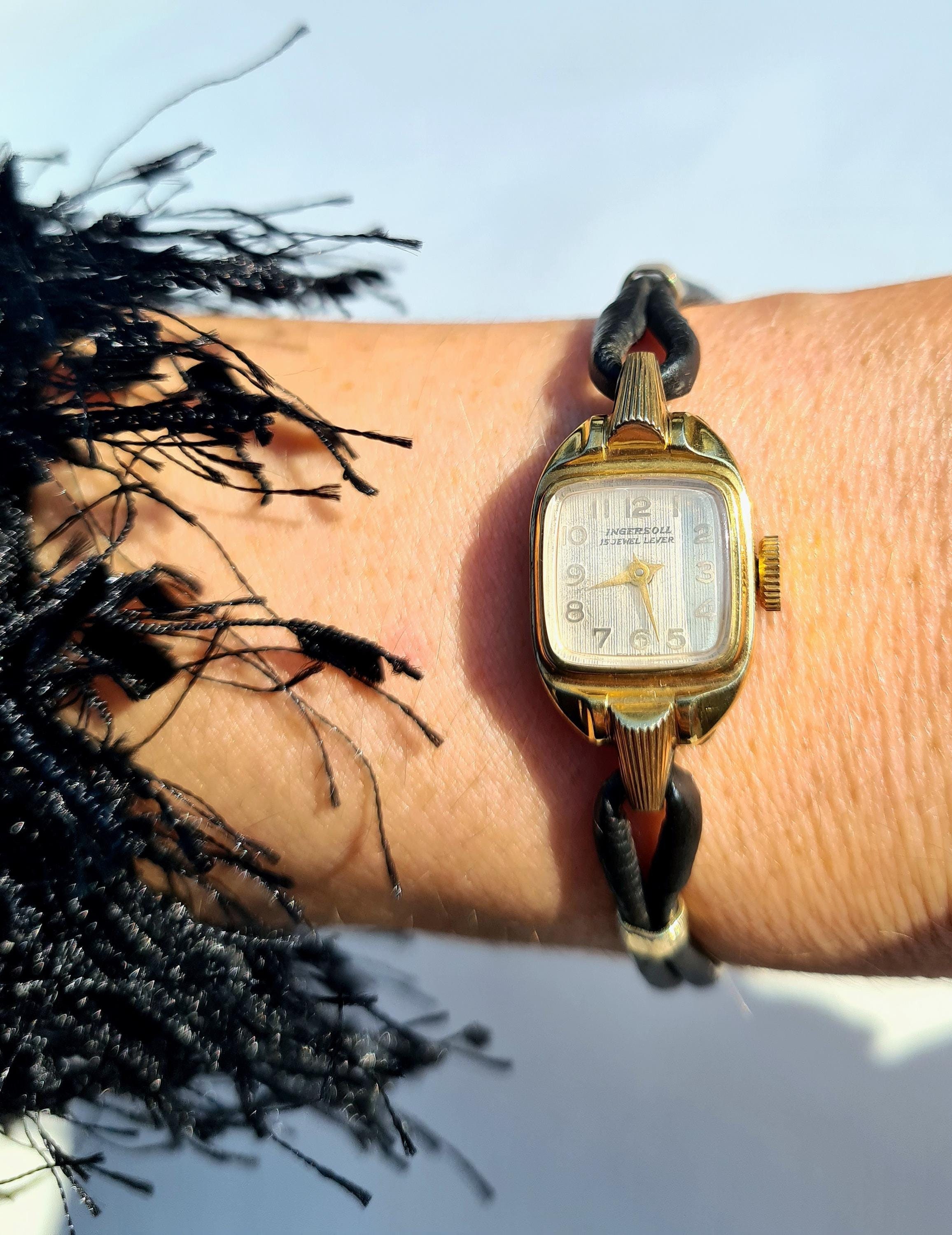 RARE Vintage 1940s Art Deco Gold Plated Ladies Watch by  display picture 1