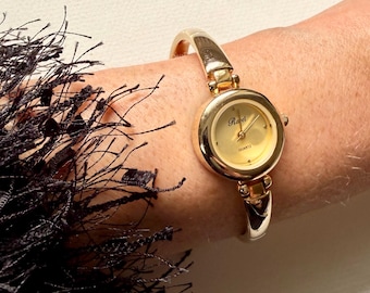 Y2K vintage gold ladies watch by RAVEL  /RAVEL Y2K gold ladies watch / Vintage Gold watch / Vintage gold cocktail watch