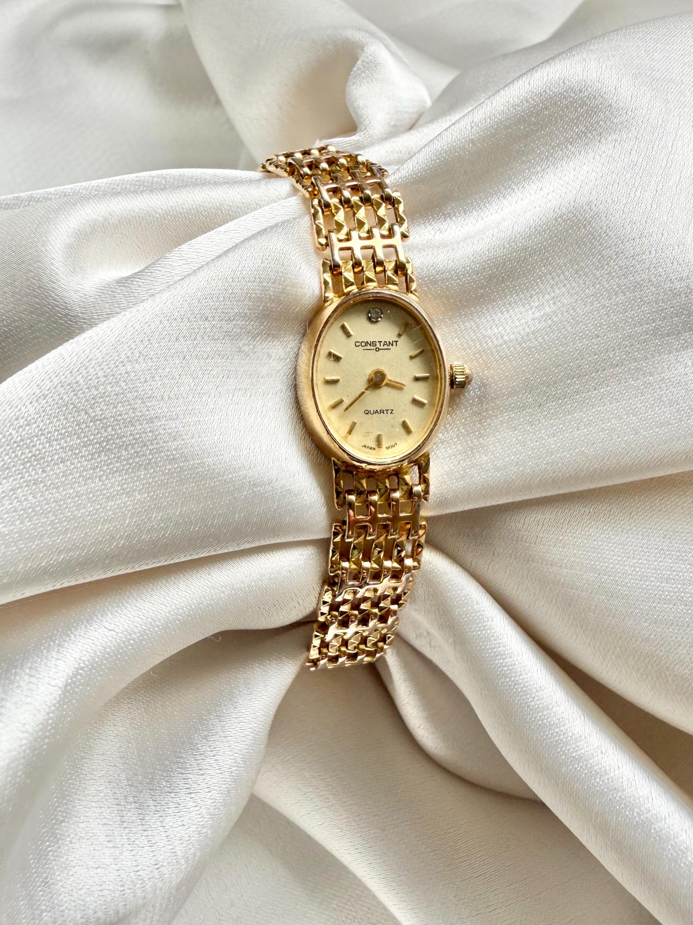 Vintage Ladies Gold Quartz Watch by Constant / Ladies Gold Watch