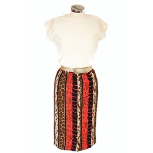 Vintage animal print midi skirt UK  18