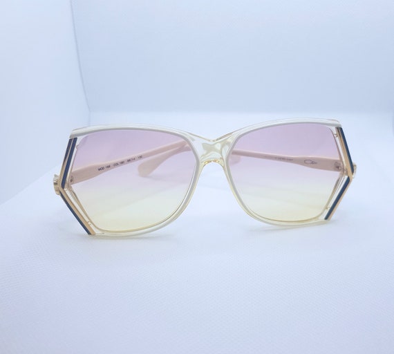 VINTAGE 80s CAZAL sunglasses metal acetate white  