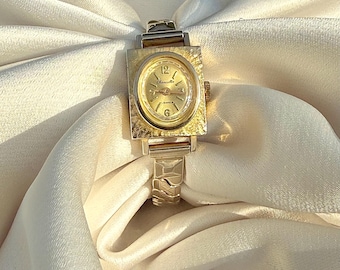 CHANCELLOR Vintage gold watch / Gold dainty watch / Gold cocktail watch / Art Deco watch / 17 jewels mechanical watch / 1950s gold watch