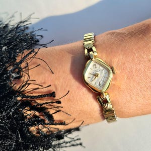 Vintage 1940s Art Deco Gold Watch by LANCO / Gold Dainty  display picture 1