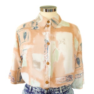 Chemisier abstrait vintage des années 90 MEDIUM - LARGE UK 18-22 ans