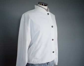 UK 14 / 16 vintage white bomber jacket
