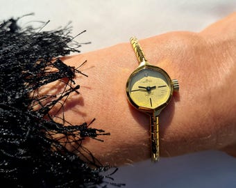 RARE Vintage Gold Plated Ladies Watch by SANTIMA Dainty Gold
