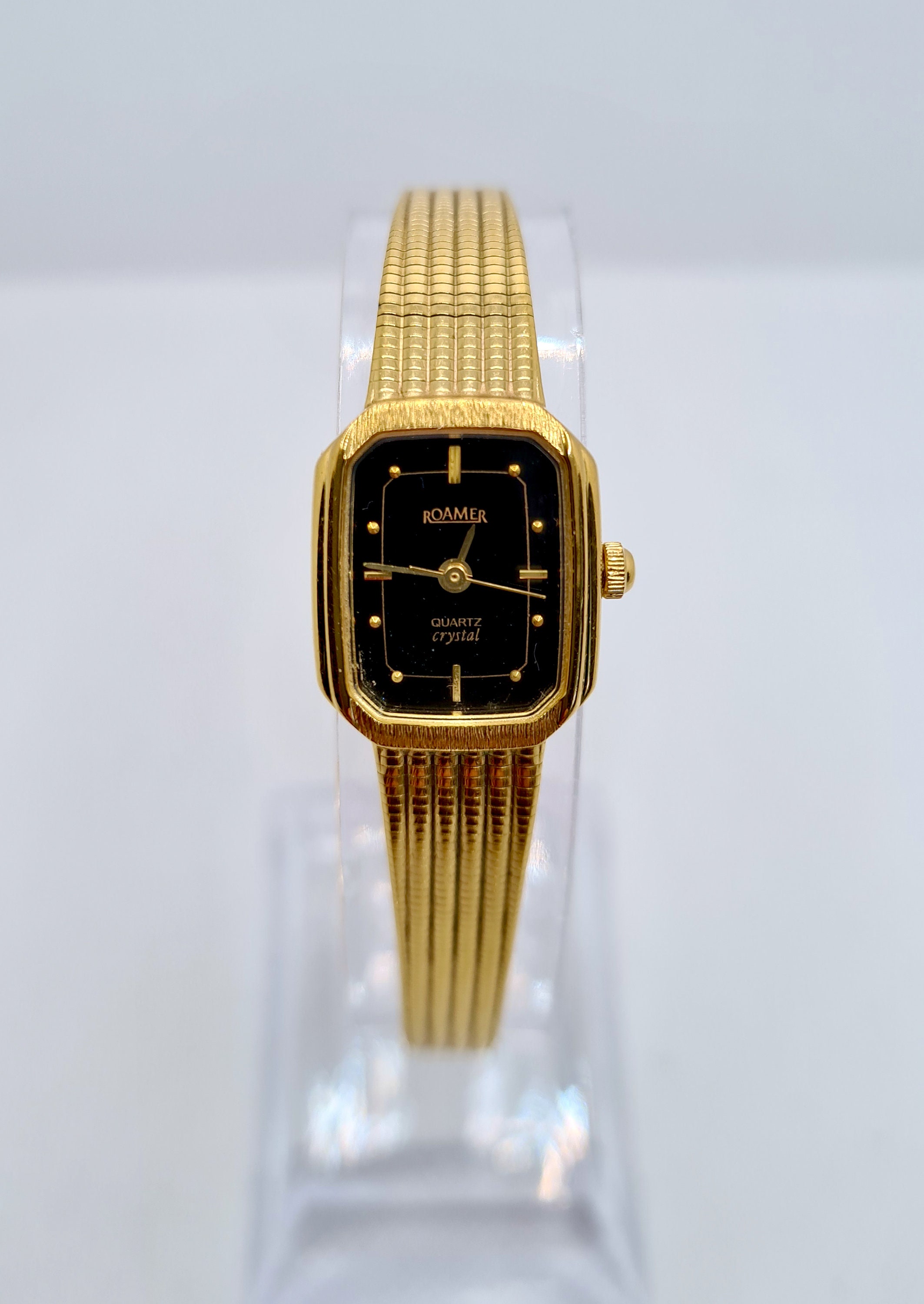 Dames vintage ROAMER goud sierlijk cocktailhorloge met kwartskristal gratis verzending in het VK Etsy Nederland