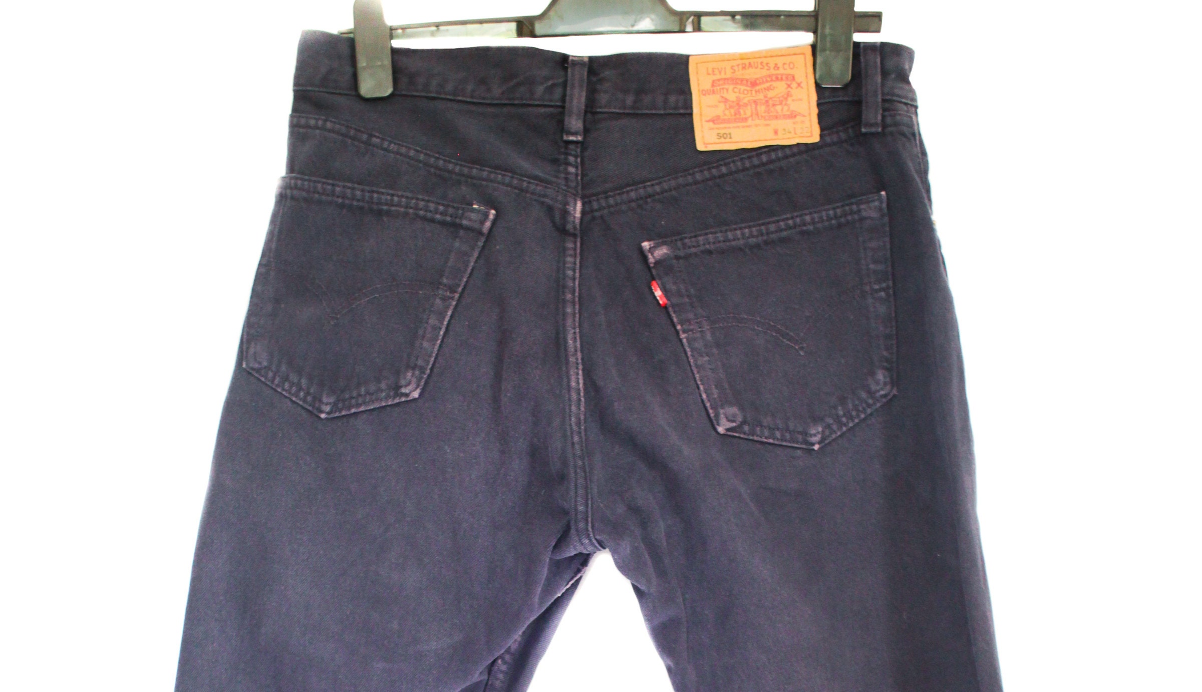 Vintage 90s Levi (NAVY). W 34 L 32. (medium / Large) UK 14 - Etsy
