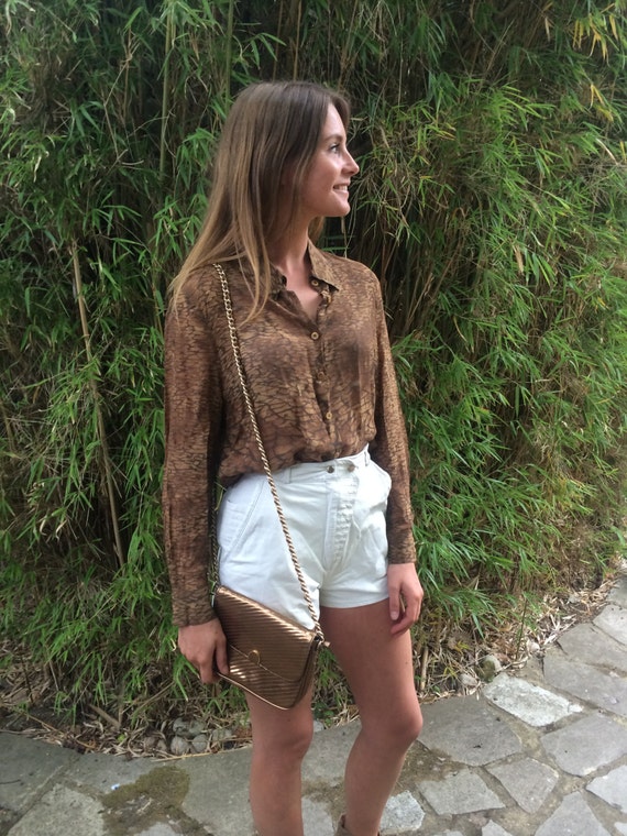 Cream clearance leather shorts